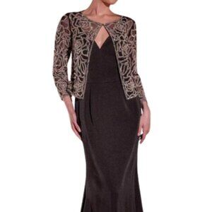 NWT Ladivine J881 Tulle Mother of the Bride Dress Black 18